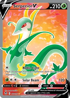 Serperior V Pokemon card from Silver Tempest, card number 170