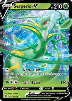 Serperior V Pokemon card from Silver Tempest, card number 7