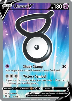Unown V Pokemon card from Silver Tempest, card number 176