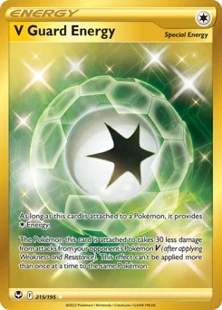 V Guard Energy Pokemon card from Silver Tempest, card number 215