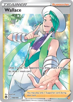 Wallace Pokemon card from Silver Tempest, card number 194