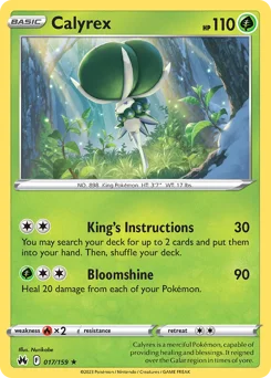 Calyrex Pokemon card from Crown Zenith, card number 17