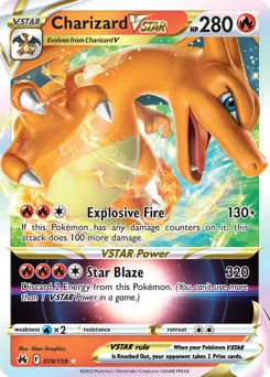 Charizard VSTAR Pokemon card from Crown Zenith, card number 19