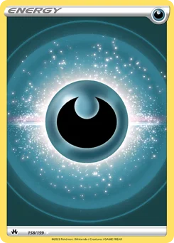 Darkness Energy Pokemon card from Crown Zenith, card number 158