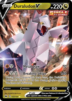 Duraludon V Pokemon card from Crown Zenith, card number 103