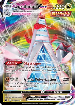 Duraludon VMAX Pokemon card from Crown Zenith, card number 104
