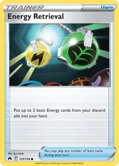 Energy Retrieval Pokemon card from Crown Zenith, card number 127