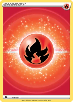 Fire Energy Pokemon card from Crown Zenith, card number 153