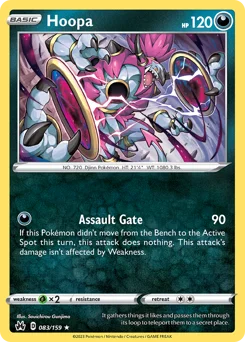 Hoopa Pokemon card from Crown Zenith, card number 83