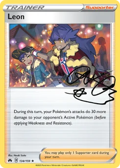 Leon Pokemon card from Crown Zenith, card number 134