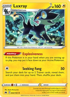 Luxray Pokemon card from Crown Zenith, card number 44