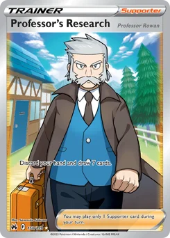 Professor's Research Pokemon card from Crown Zenith, card number 150