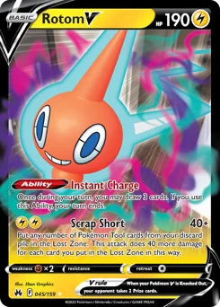 Rotom V Pokemon card from Crown Zenith, card number 45