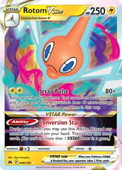 Rotom VSTAR Pokemon card from Crown Zenith, card number 46