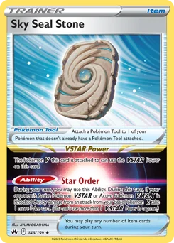 Sky Seal Stone Pokemon card from Crown Zenith, card number 143