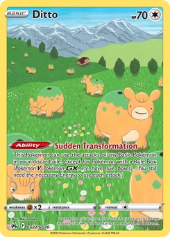 Ditto Pokemon card from Crown Zenith Galarian Gallery, card number GG22