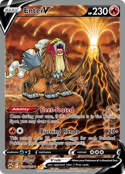 Entei V Pokemon card from Crown Zenith Galarian Gallery, card number GG36