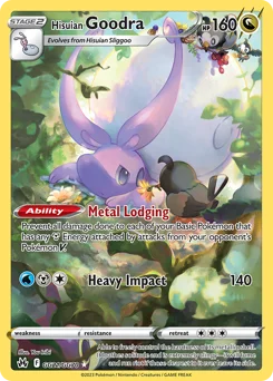 Hisuian Goodra Pokemon card from Crown Zenith Galarian Gallery, card number GG21