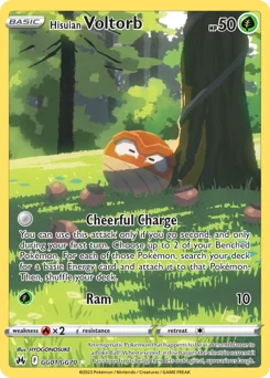 Hisuian Voltorb Pokemon card from Crown Zenith Galarian Gallery, card number GG01