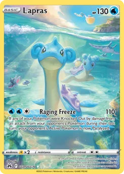 Lapras Pokemon card from Crown Zenith Galarian Gallery, card number GG05