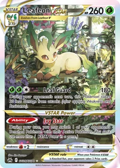 Leafeon VSTAR Pokemon card from Crown Zenith Galarian Gallery, card number GG35