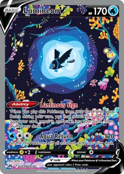 Lumineon V Pokemon card from Crown Zenith Galarian Gallery, card number GG39