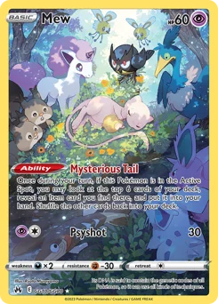 Mew Pokemon card from Crown Zenith Galarian Gallery, card number GG10