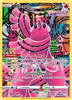 Oricorio Pokemon card from Crown Zenith Galarian Gallery, card number GG04
