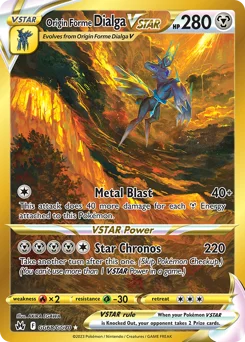 Origin Forme Dialga VSTAR Pokemon card from Crown Zenith Galarian Gallery, card number GG68