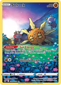 Solrock Pokemon card from Crown Zenith Galarian Gallery, card number GG15