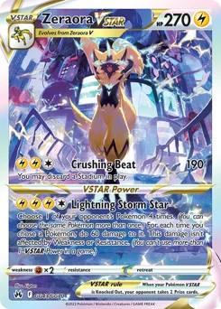 Zeraora VSTAR Pokemon card from Crown Zenith Galarian Gallery, card number GG43