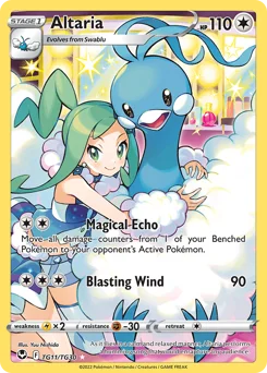 Altaria Pokemon card from Silver Tempest Trainer Gallery, card number TG11