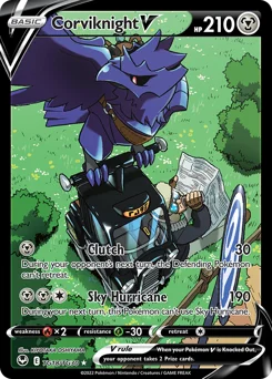 Corviknight V Pokemon card from Silver Tempest Trainer Gallery, card number TG18