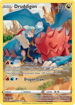 Druddigon Pokemon card from Silver Tempest Trainer Gallery, card number TG09