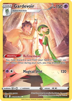 Gardevoir Pokemon card from Silver Tempest Trainer Gallery, card number TG05