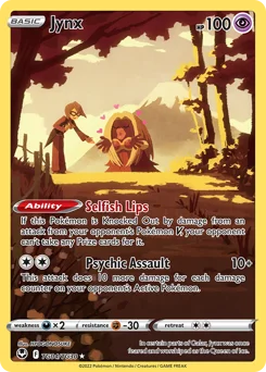Jynx Pokemon card from Silver Tempest Trainer Gallery, card number TG04