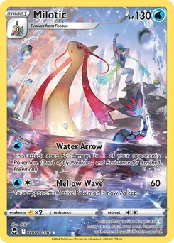 Milotic Pokemon card from Silver Tempest Trainer Gallery, card number TG02