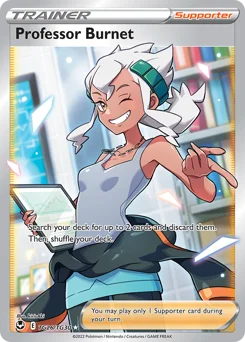 Professor Burnet Pokemon card from Silver Tempest Trainer Gallery, card number TG26