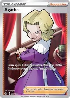 Agatha Pokemon card from Chilling Reign, card number 186