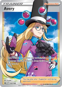 Avery Pokemon card from Chilling Reign, card number 187