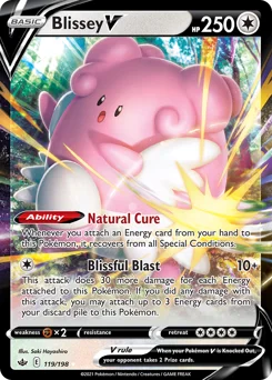 Blissey V Pokemon card from Chilling Reign, card number 119