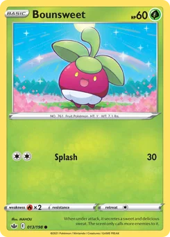 Bounsweet Pokemon card from Chilling Reign, card number 13