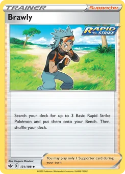 Brawly Pokemon card from Chilling Reign, card number 131