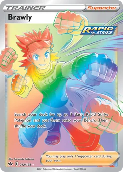 Brawly Pokemon card from Chilling Reign, card number 212