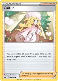 Caitlin Pokemon card from Chilling Reign, card number 132