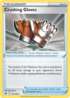Crushing Gloves Pokemon card from Chilling Reign, card number 133