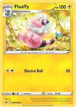 Flaaffy Pokemon card from Chilling Reign, card number 48