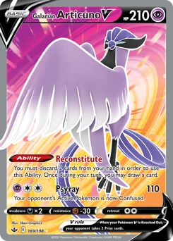 Galarian Articuno V Pokemon card from Chilling Reign, card number 169