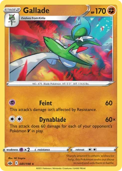 Gallade Pokemon card from Chilling Reign, card number 81