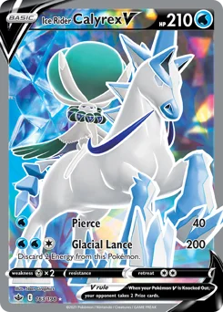 Ice Rider Calyrex V Pokemon card from Chilling Reign, card number 163